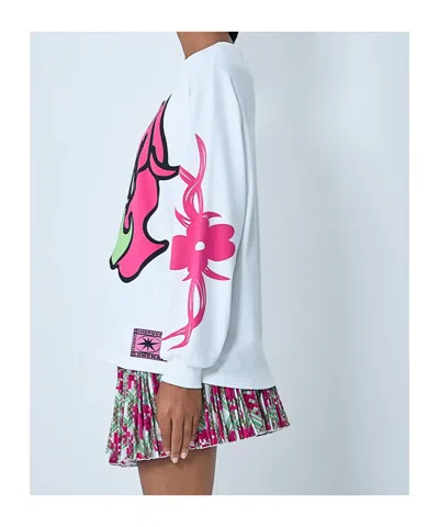 Chopova Lowena White Bashful Oversized Jersey T-shirt In Multi