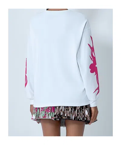 Chopova Lowena White Bashful Oversized Jersey T-shirt In Multi