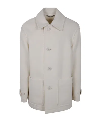 Dries Van Noten Midi Coat With Collared Neck And Pockets In White