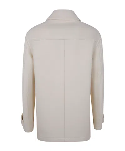 Dries Van Noten Midi Coat With Collared Neck And Pockets In White