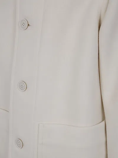 Dries Van Noten Midi Coat With Collared Neck And Pockets In White