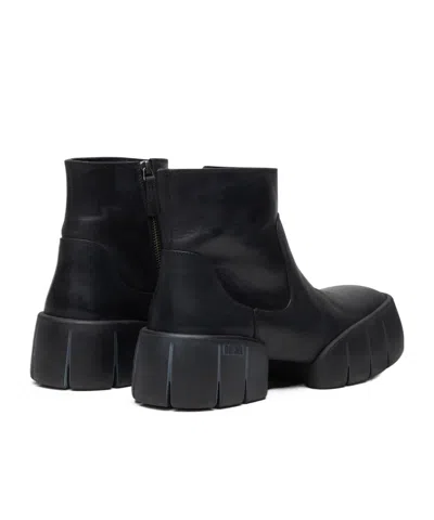 Diesel D-tex-oiled Leather Ankle Boots With Split Sole In Black