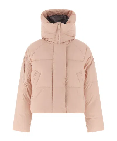 Canada Goose Cropped Puffer Jacket With High Collar In Pink