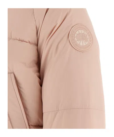 Canada Goose Cropped Puffer Jacket With High Collar In Pink