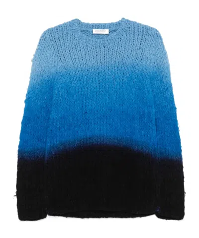 Gabriela Hearst Pallas Knit Sweater In Dip Dye Sky Blue Welfat Cashmere In Blue