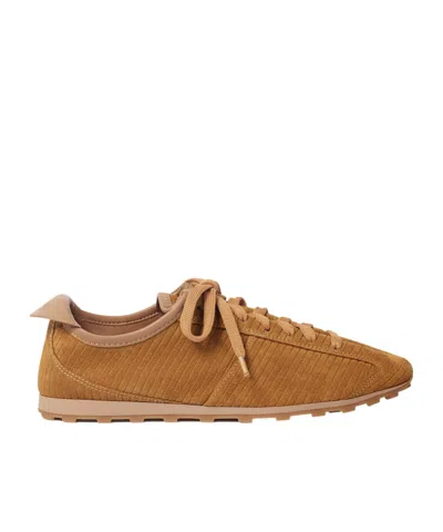 Jacquemus Le Tennis Sneakers In Soft Corduroy-embossed Suede In Brown