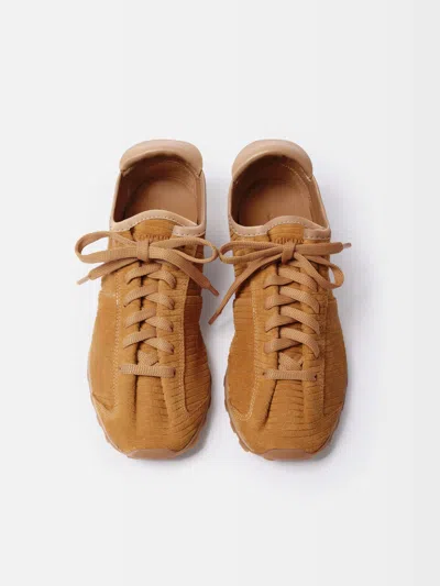 Jacquemus Le Tennis Sneakers In Soft Corduroy-embossed Suede In Brown