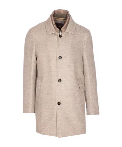 Moorer Tailored Short Jacket Side Pockets In Neutral