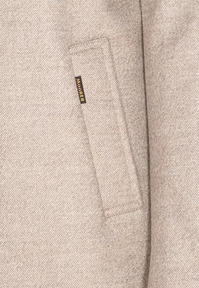 Moorer Tailored Short Jacket Side Pockets In Neutral