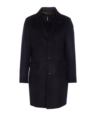 Moorer Tailored Long Jacket Flap Pockets In Black