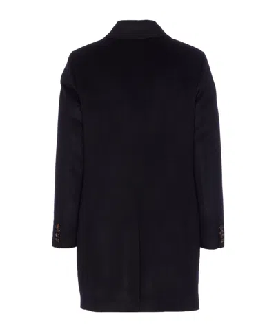 Moorer Tailored Long Jacket Flap Pockets In Black