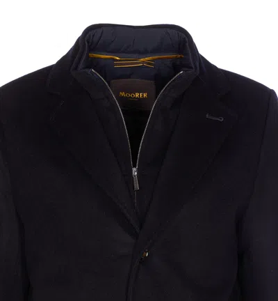 Moorer Tailored Long Jacket Flap Pockets In Black