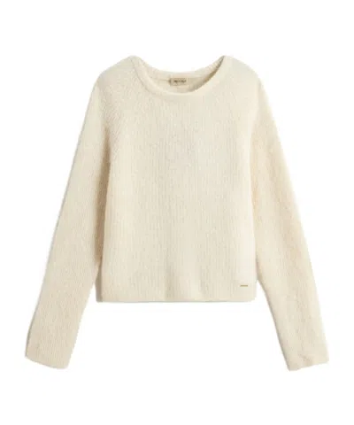 Woolrich Garment-dyed Crew Neck Sweater In Alpaca And Wool Blend In Gray