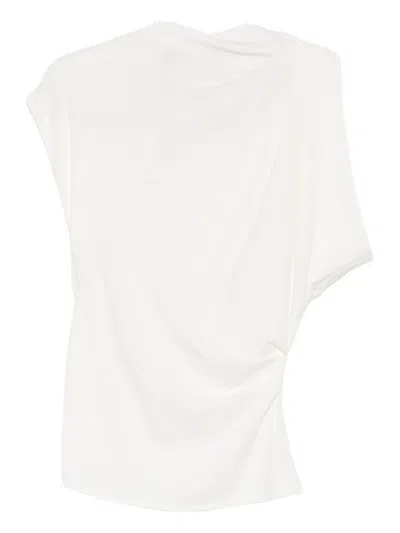 Proenza Schouler Malika Asymmetric Matte Crepe Top In White