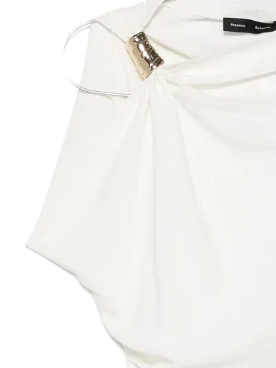 Proenza Schouler Malika Asymmetric Matte Crepe Top In White