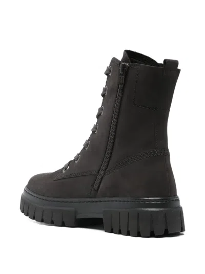 Gabor Lace-up Chunky-sole Boots In Gray