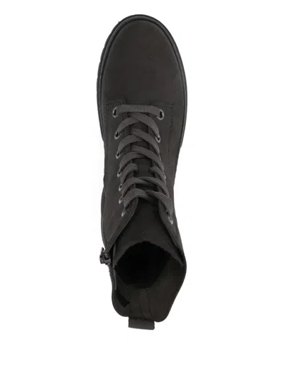 Gabor Lace-up Chunky-sole Boots In Gray