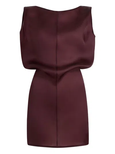 Khaite Toma Sleeveless Silk Mini Dress In Burgundy