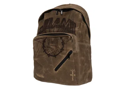 Pre-owned Travis Scott X Mitchell & Ness Miami Hurricanes Backpack In Brown