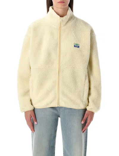 American Vintage Cozy Teddy Pile Jacket With High Collar In Neutral