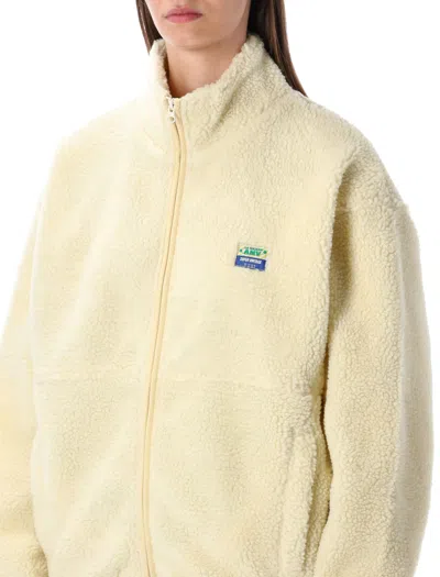 American Vintage Cozy Teddy Pile Jacket With High Collar In Neutral