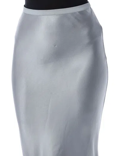 Anine Bing Womens Pastel Blue Bar Slim-fit Silk Midi Skirt In Gray