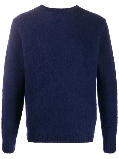 Aspesi Cotton Crewneck Sweater In Blue