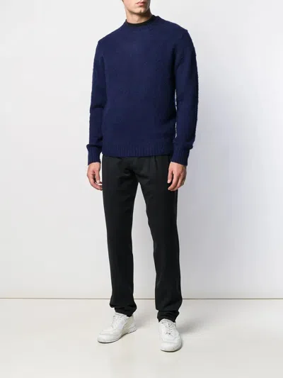 Aspesi Cotton Crewneck Sweater In Blue