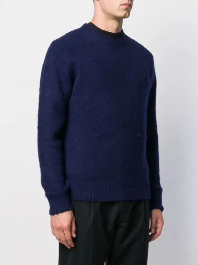Aspesi Cotton Crewneck Sweater In Blue