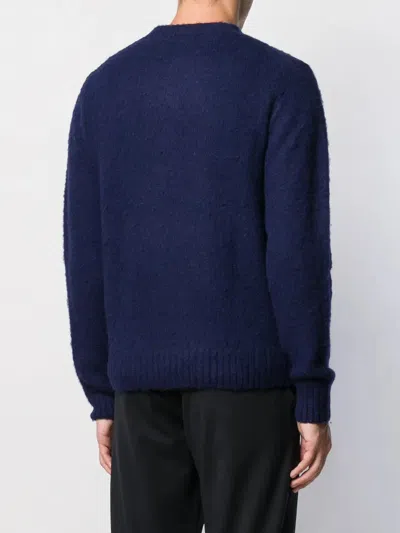 Aspesi Cotton Crewneck Sweater In Blue