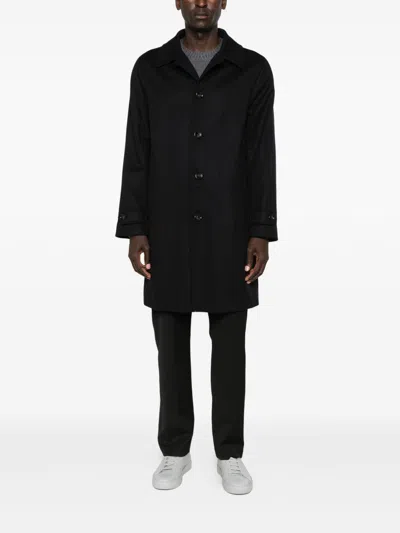 Aspesi Classic Collar Single Breasted Coat In Black