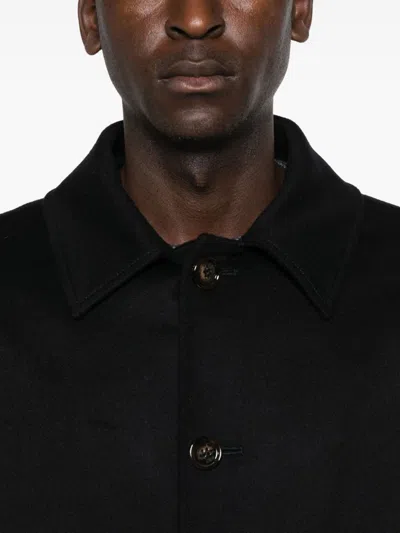 Aspesi Classic Collar Single Breasted Coat In Black