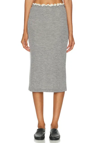 Jil Sander Double Layer Skirt In Gray
