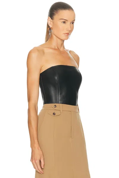 Ralph Lauren Gwyneth Lambskin Bustier In Black