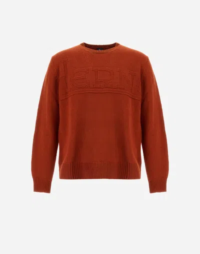 Herno Sweater In 100% Wool In Orange
