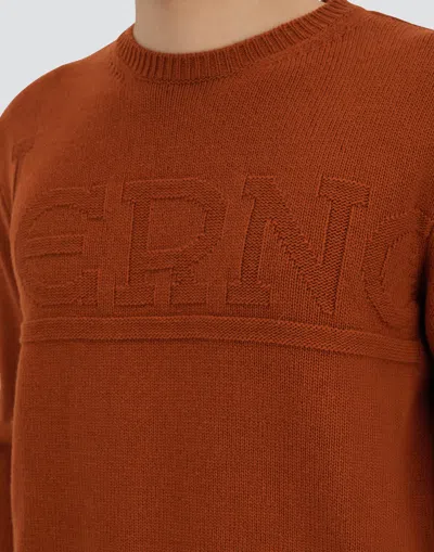Herno Sweater In 100% Wool In Orange