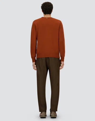 Herno Sweater In 100% Wool In Orange