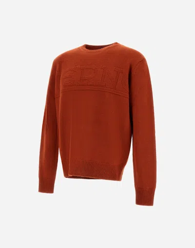 Herno Sweater In 100% Wool In Orange