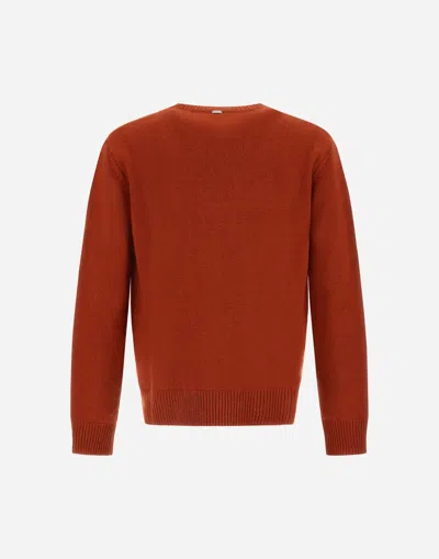 Herno Sweater In 100% Wool In Orange
