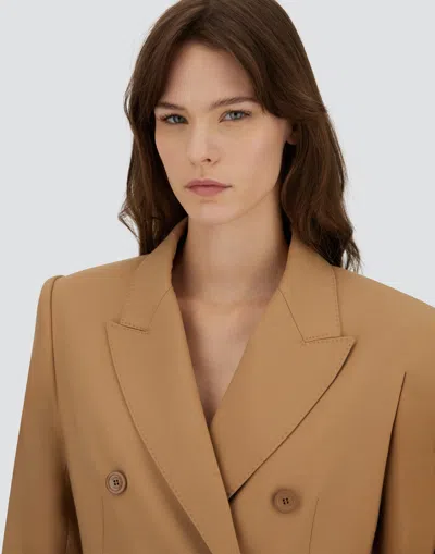 Herno Double-breasted Blazer In Fluid Wool In Neutral