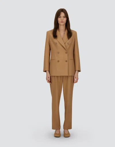 Herno Double-breasted Blazer In Fluid Wool In Neutral