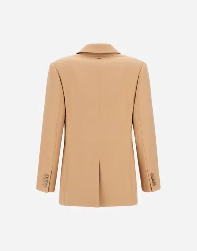 Herno Double-breasted Blazer In Fluid Wool In Neutral