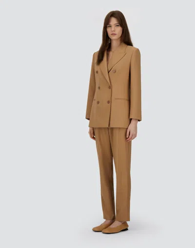 Herno Double-breasted Blazer In Fluid Wool In Neutral