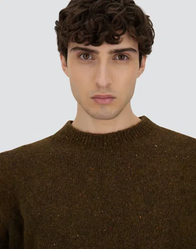 Herno Sweater In Melange Woolâ Blend In Green