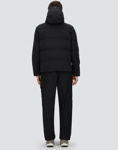 Herno High-collar Hooded Down Jacket With Logo Detail In Multi