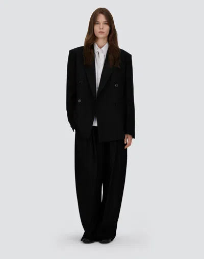 Herno Oversized Blazer In Fluid Wool In Black