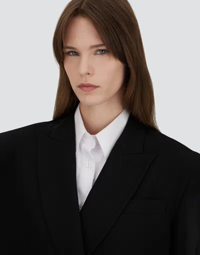 Herno Oversized Blazer In Fluid Wool In Black