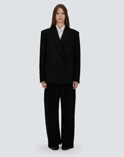 Herno Oversized Blazer In Fluid Wool In Black