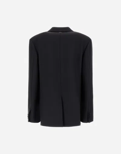 Herno Oversized Blazer In Fluid Wool In Black