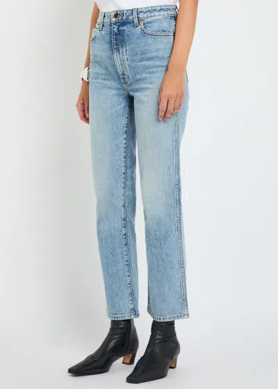 Khaite Abigail High-waisted Straight Leg Jeans In Animal Print